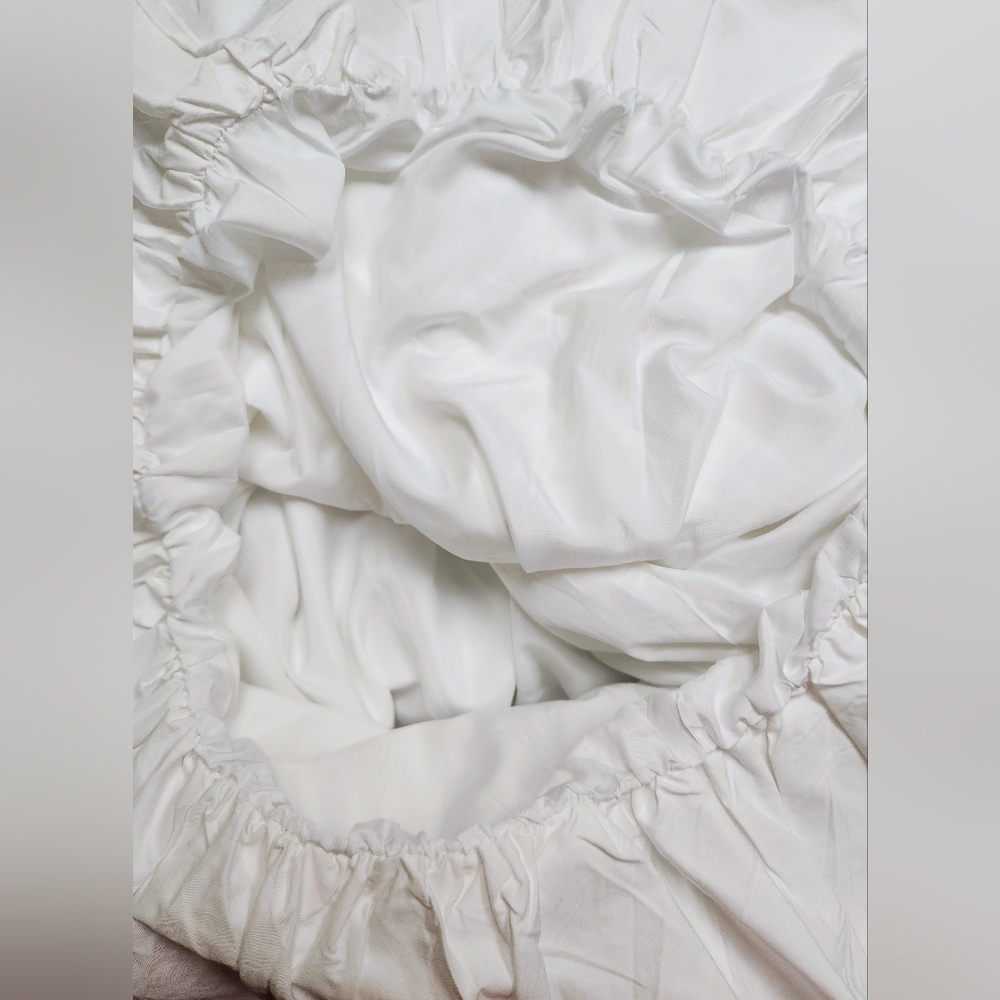Zara White 100% Cotton Balloon Hem Midi Skirt - Size M - Trending Bubble Skirt - Picture 7 of 12